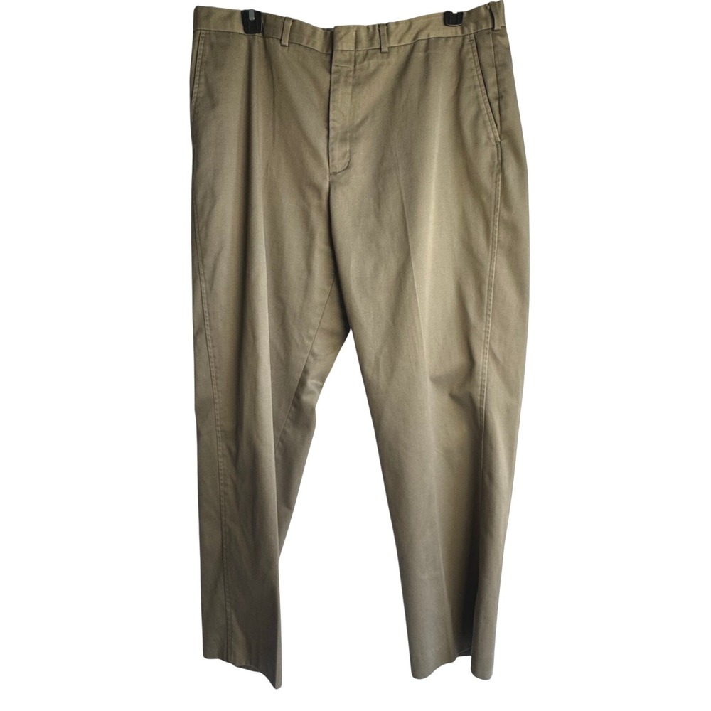 Lands' End Traditional Fit Pants Men 40  Beige‎ Straight Leg Flat Front